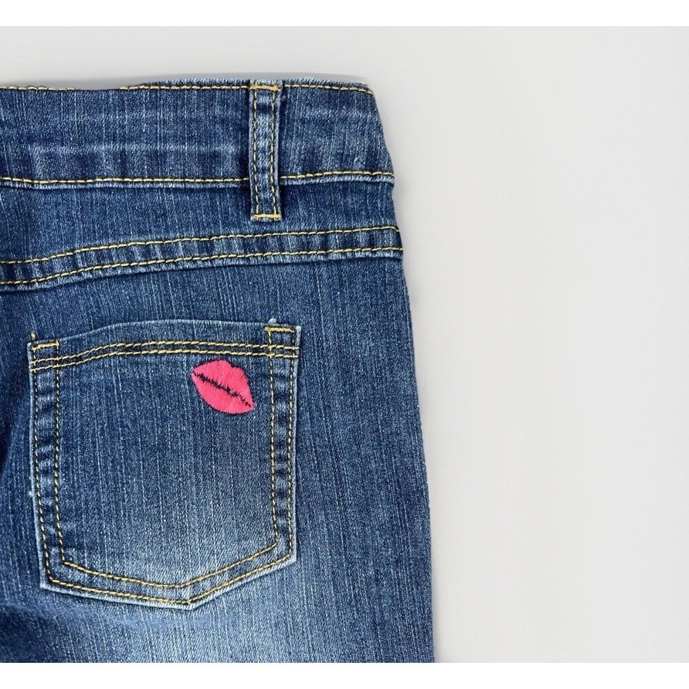 Betsey Johnson Embroidered Floral Skinny Jeans Distressed Women’s Size 14‎ - Picture 5 of 10